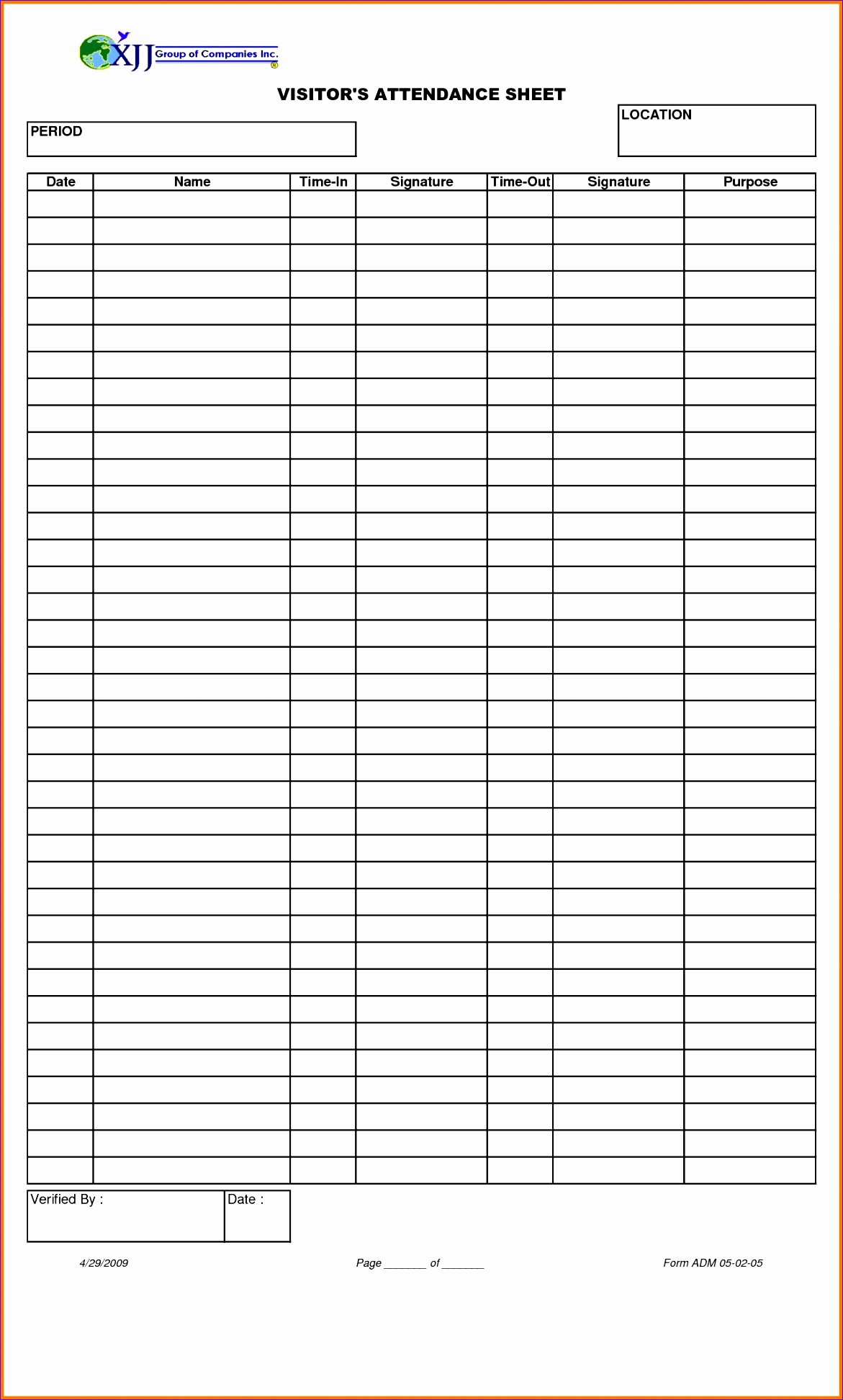 printable attendance sheet