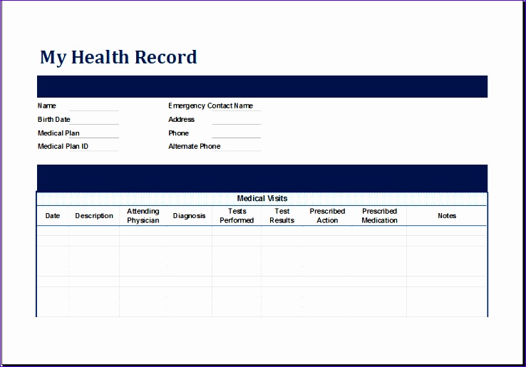 personal medical health record