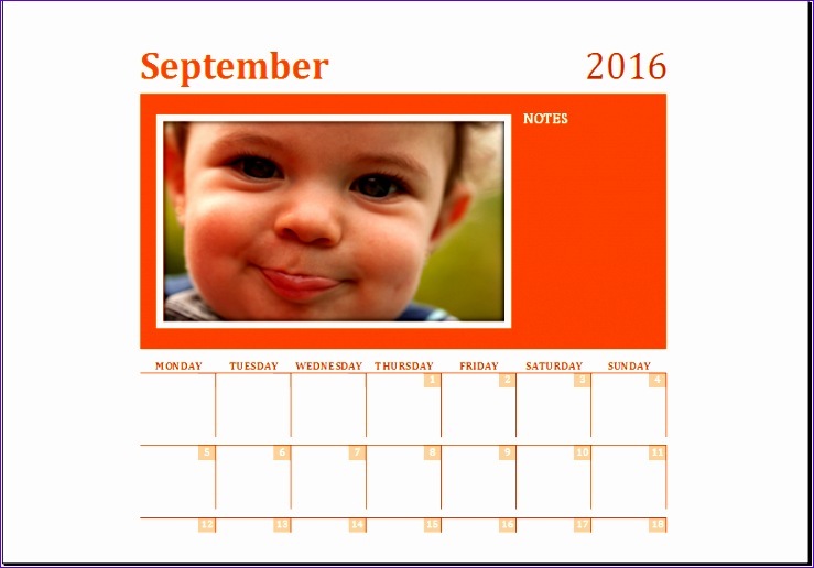 2016 calendar template