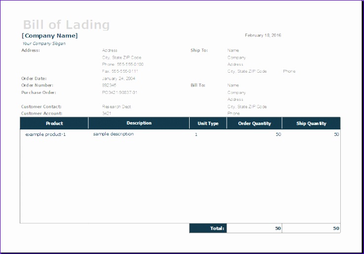 bill of lading 1