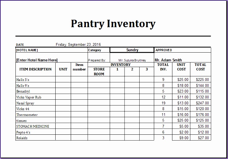 pantry inventory