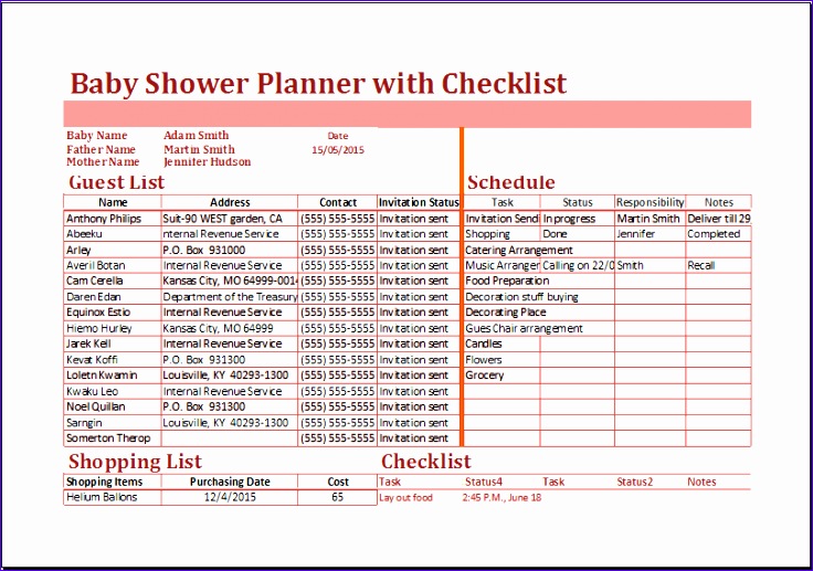 baby shower planner