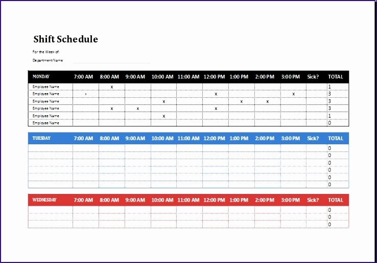 Employee shift schedule 2
