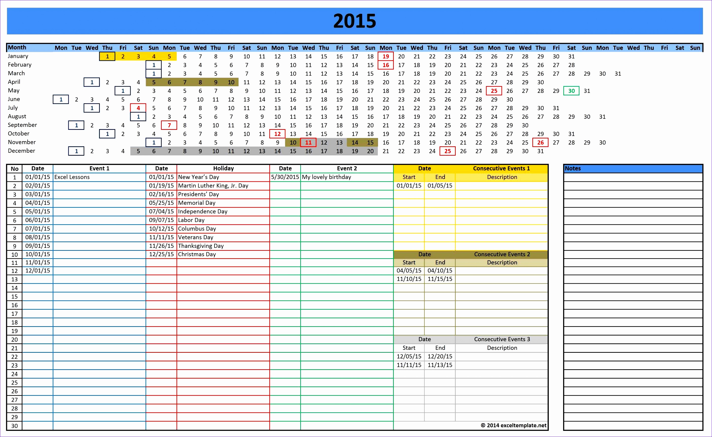 excel template calendar 2015 calendar linear NjSAMu