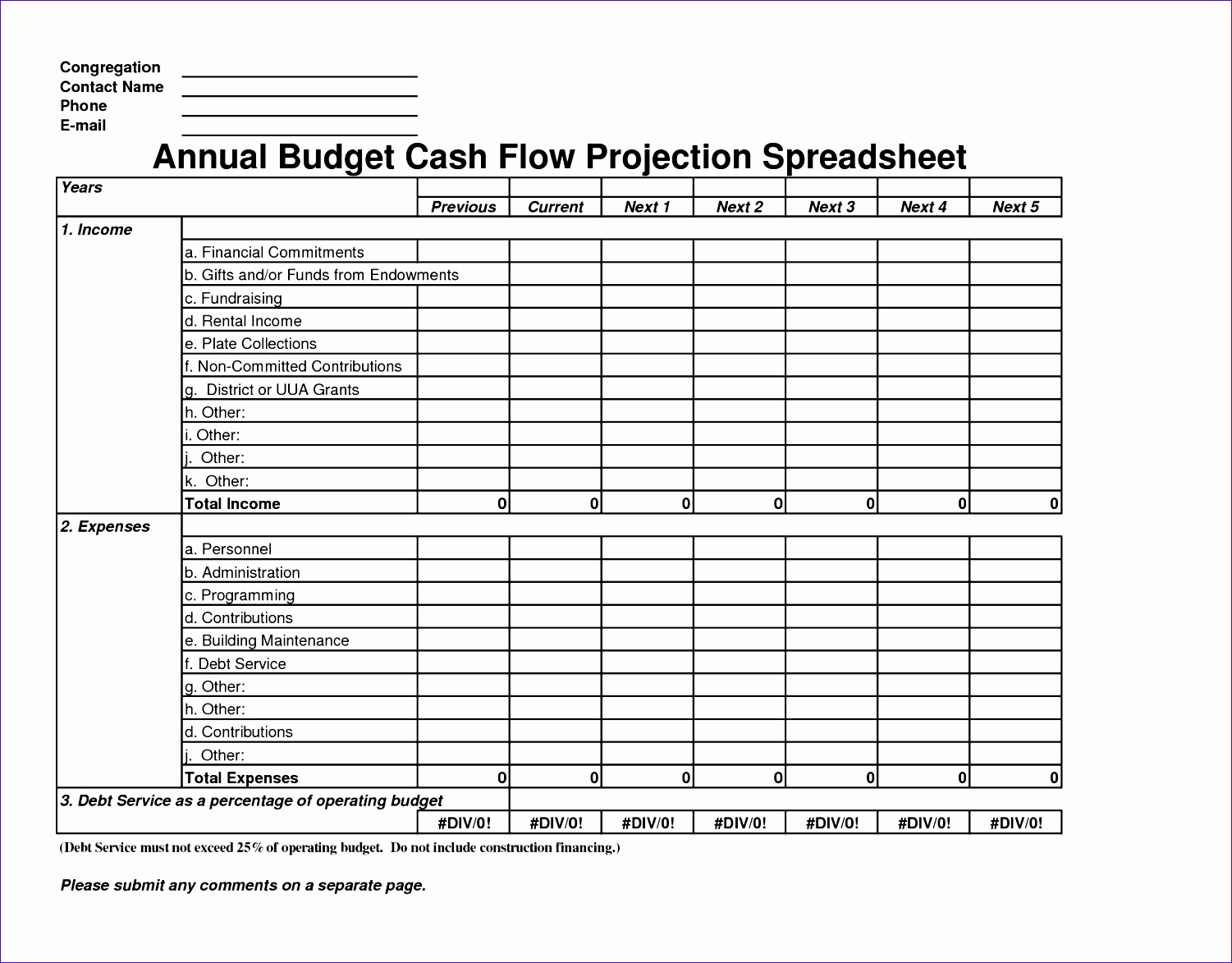 cash flow bud worksheet template