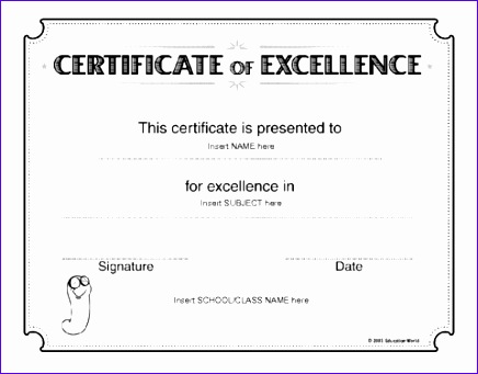 Education World Certificate of Excellence Award Template certificate excellence thumb