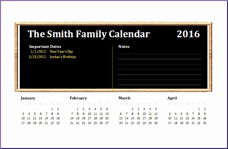 family calendar 820x532