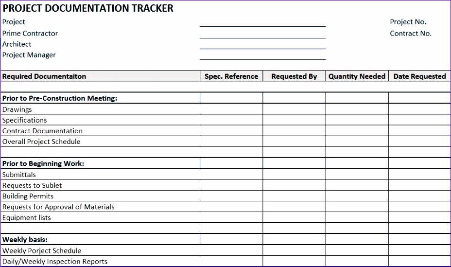 Free Construction Project Management Templates in Excel Documentationtracker JPG