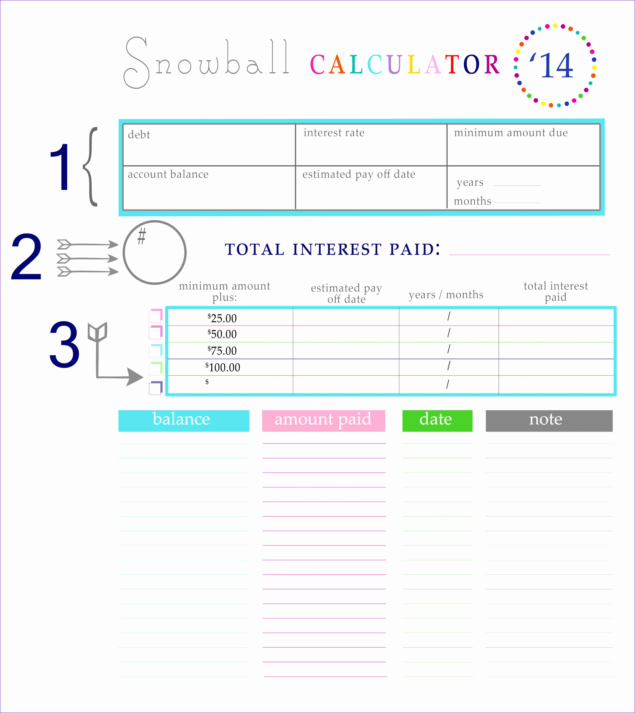Snowball Bud Spreadsheet