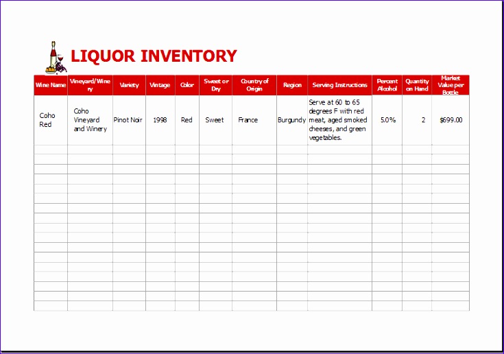 Liquor inventory