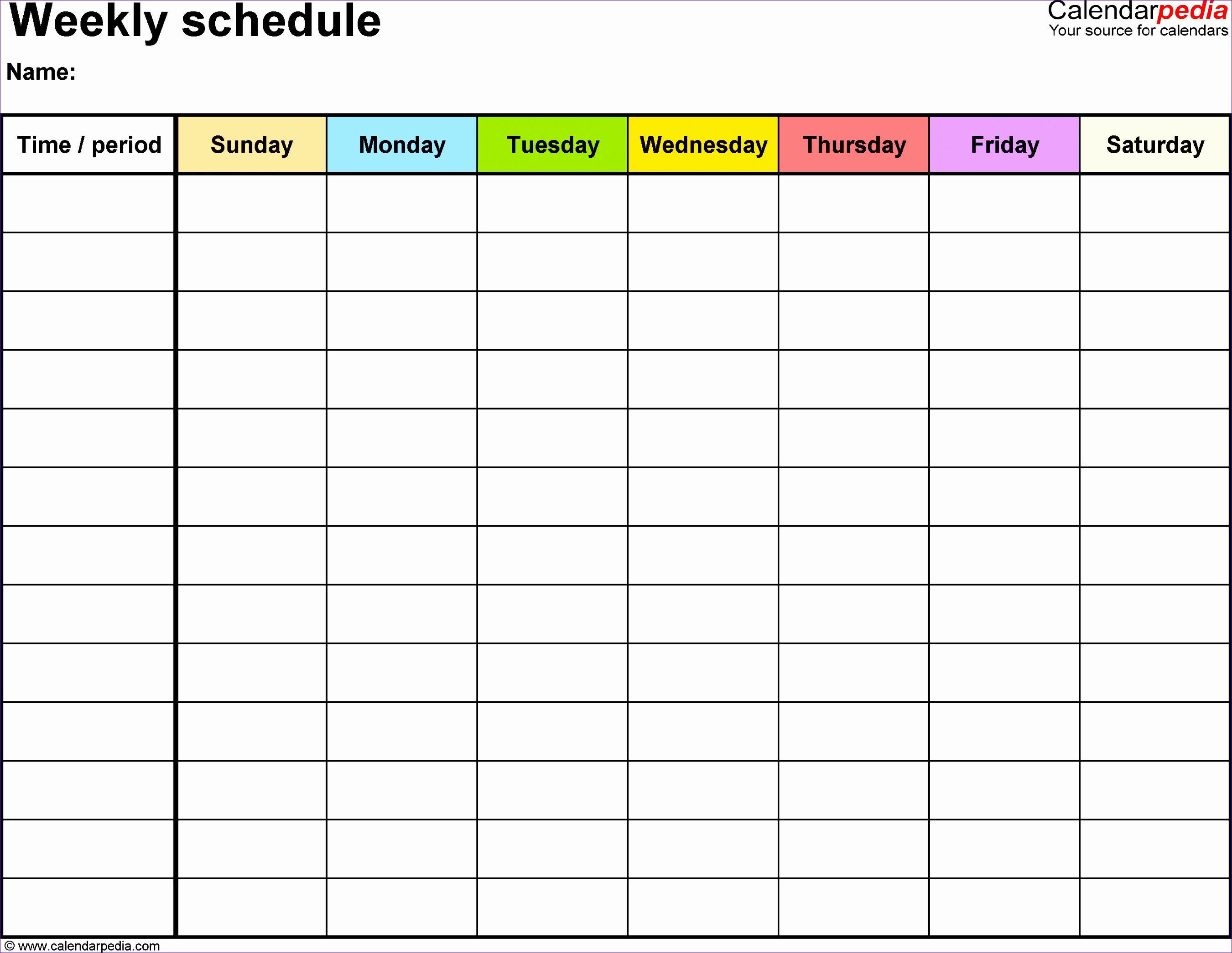 weekly schedule