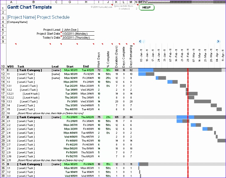 Gantt Chart Template Pro for Excel 1 gantt chart screenshot