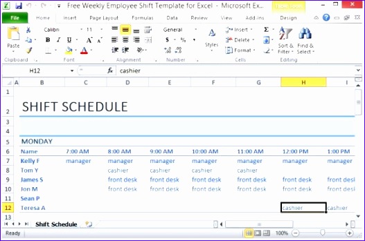 Free and Easy Template for Scheduling Employee Shifts 580x380