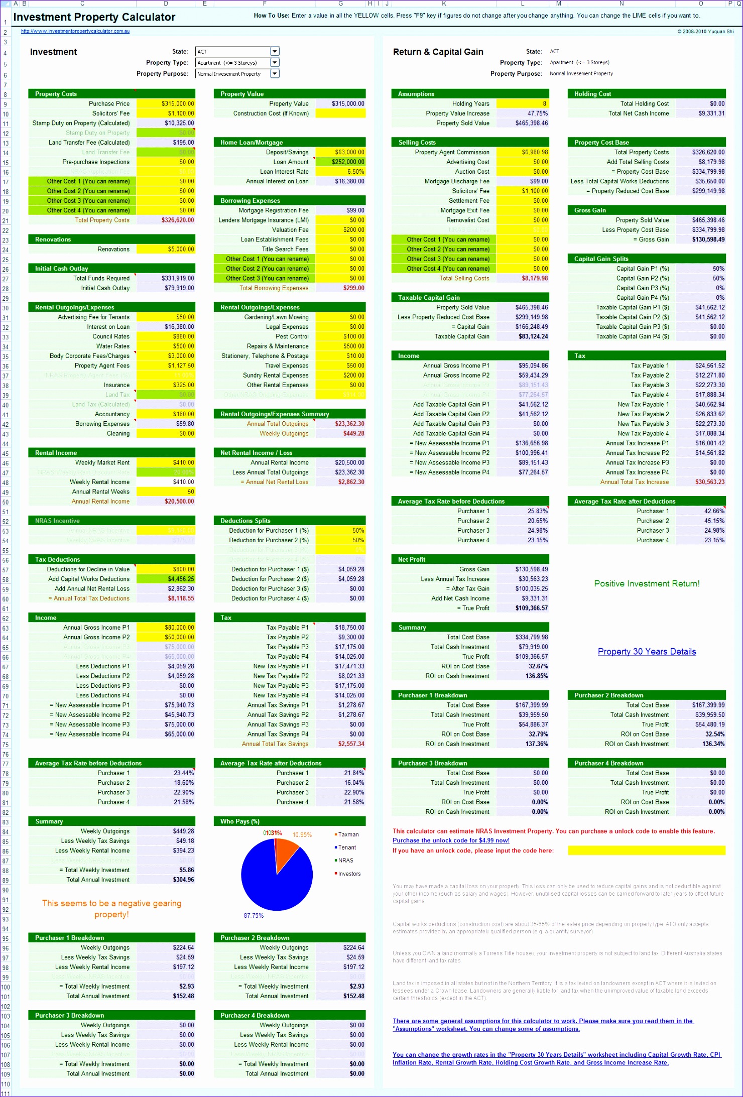 rental property expenses spreadsheet template