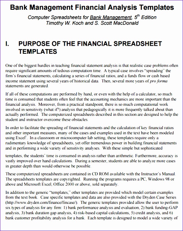 Free Bank Management Financial Analysis PDF
