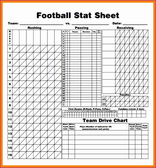 football stat sheet 0