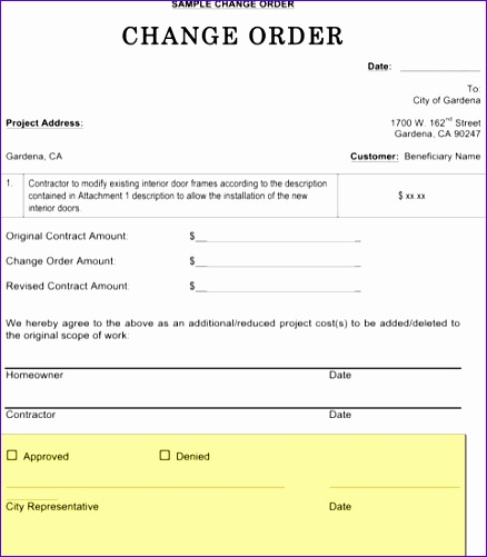 change order sample