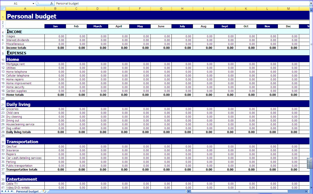 find free excel spreadsheet templates