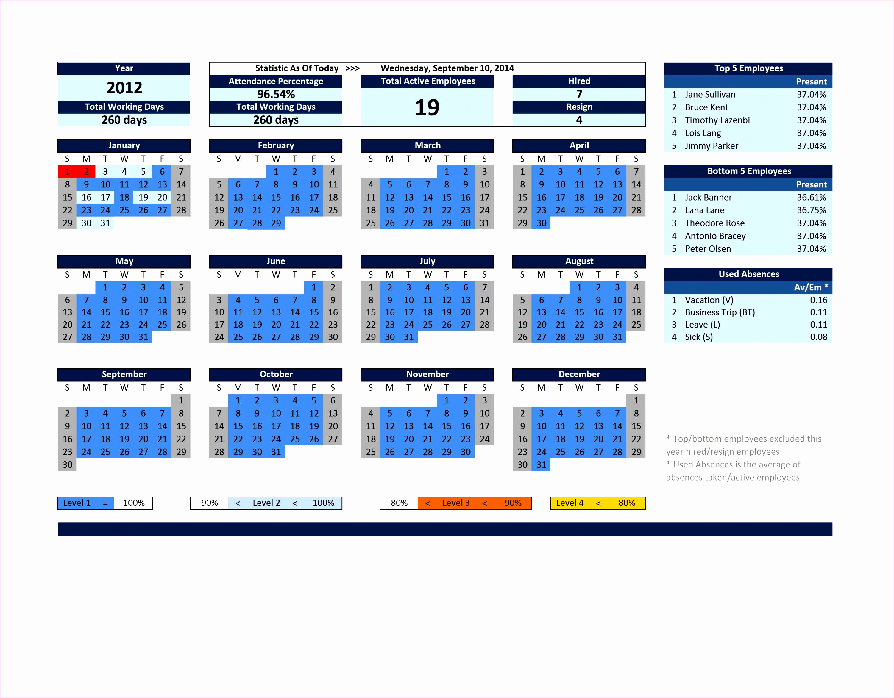 Excelindo Employee Attendance Calendar FY Lite V2 45