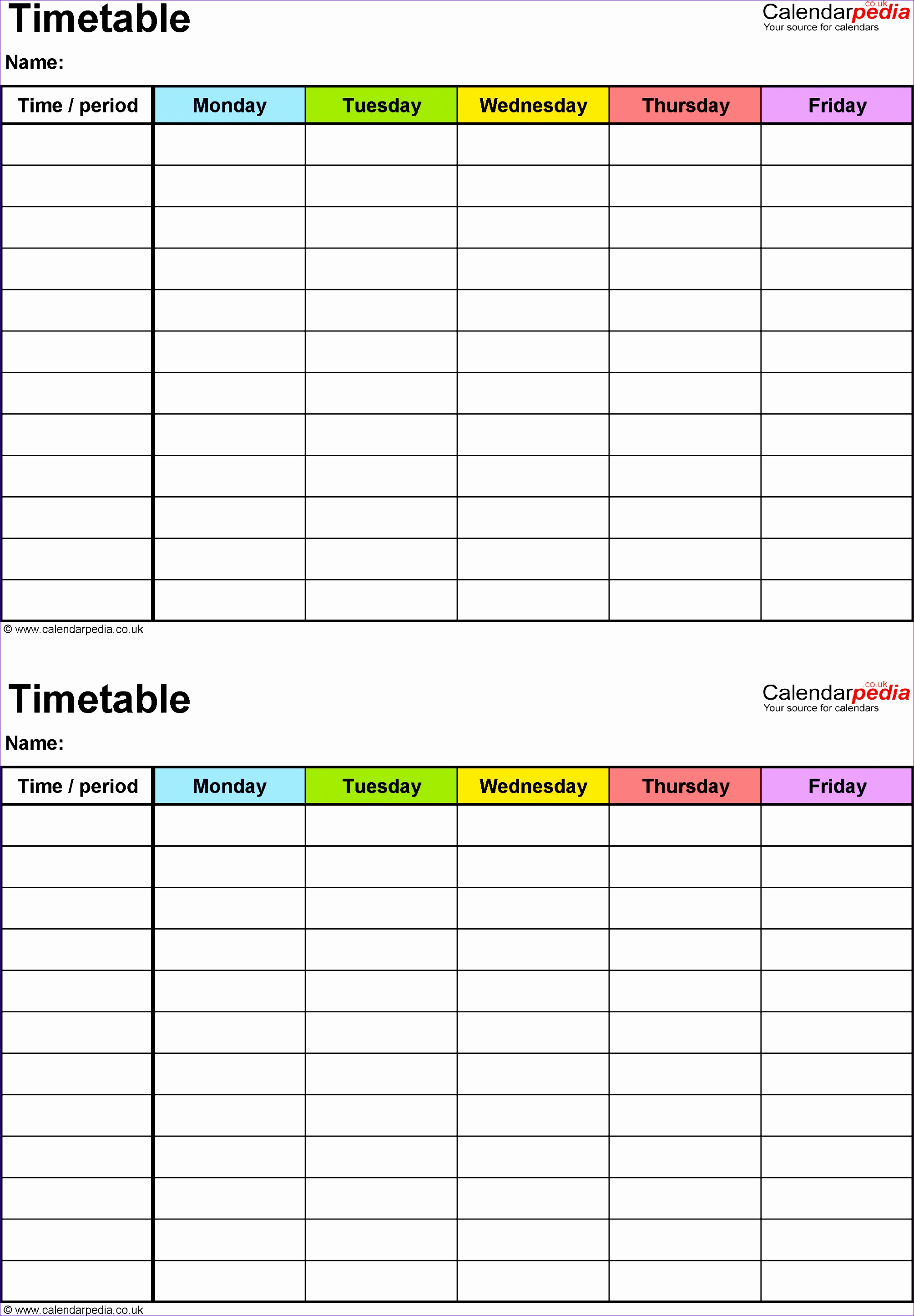 timetable p