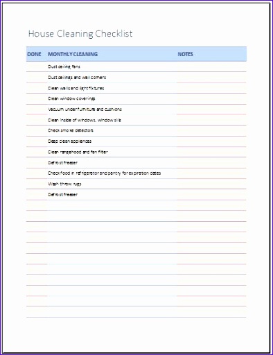 House cleaning checklist NEW