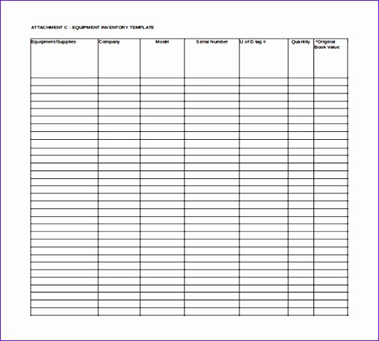 Equipment Inventory Free Download Excel Format Template1