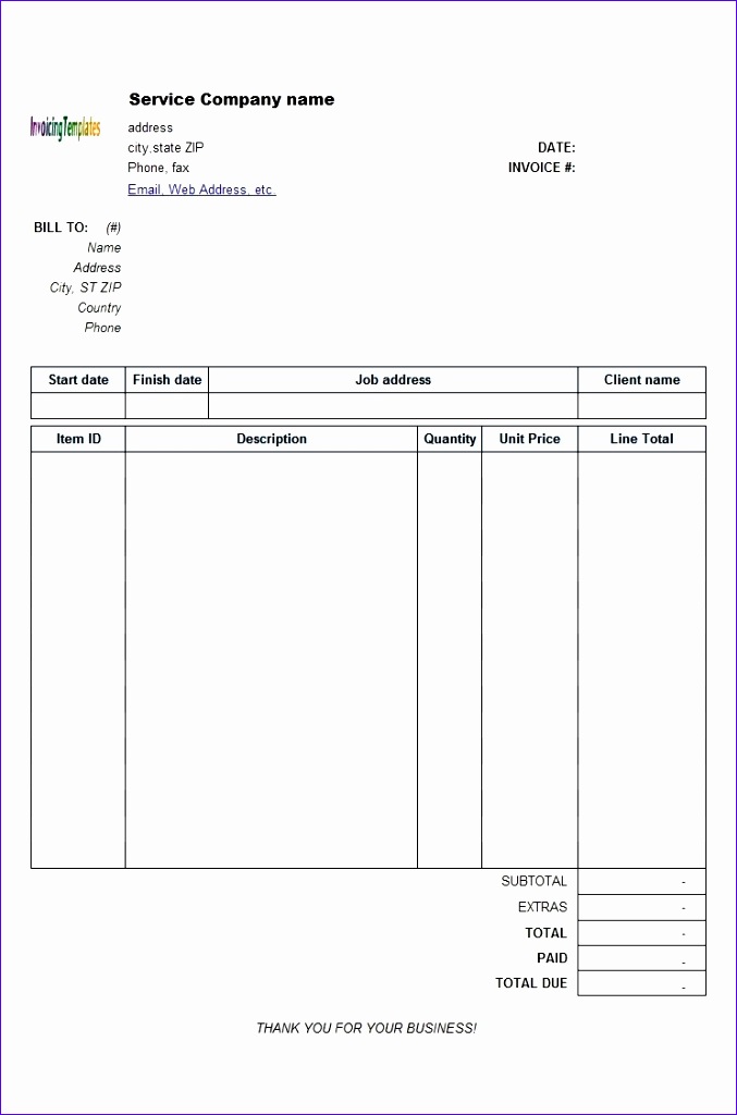service invoice professional service invoice templates for excel excel invoice 744 x 1114