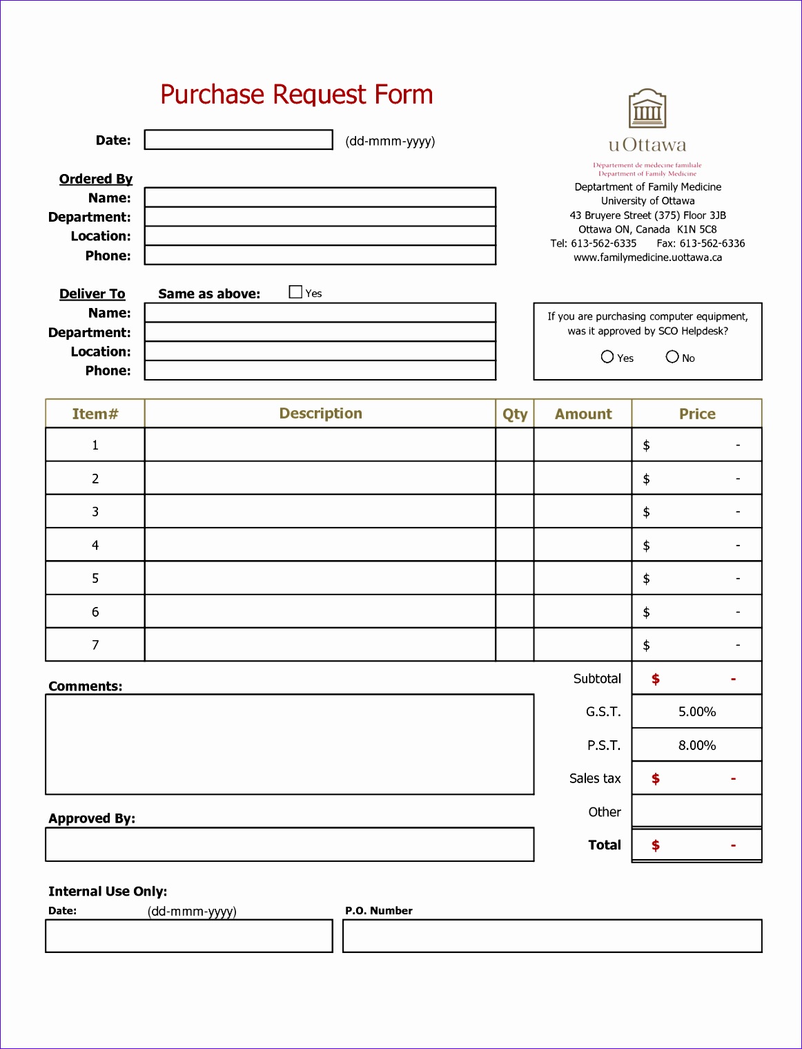 purchase request form template 2