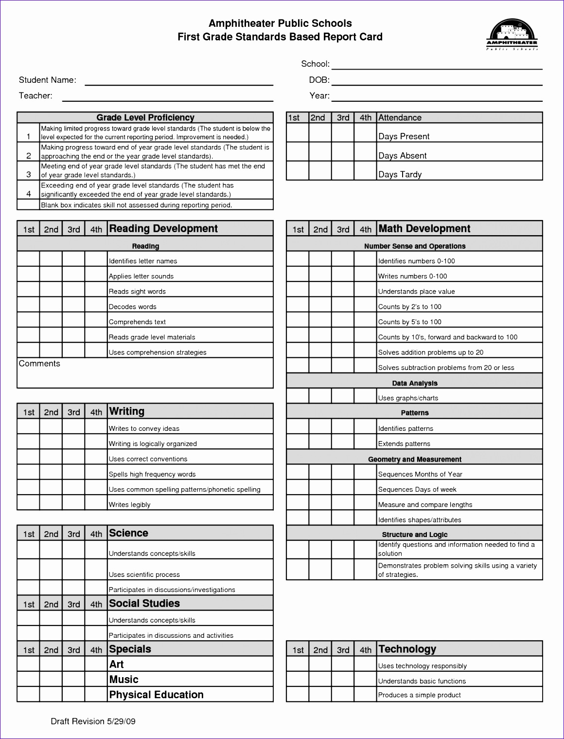 7 Microsoft Excel Report Card Template Excel Templates