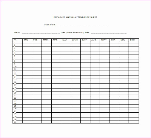 Employee Attendance Sheet Excel