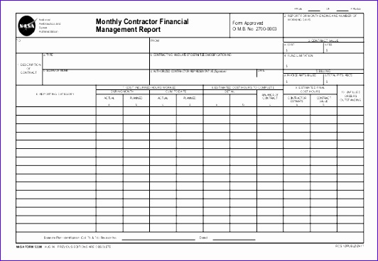 Monthly Contractor Financial Management Report PDF Format Template
