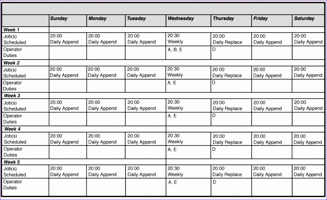 monthly employee work schedule template excel