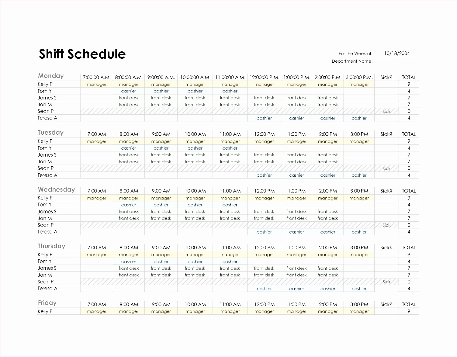 monthly schedule template excel 5