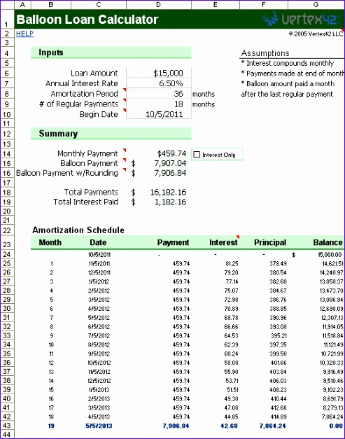balloon loan calculator large