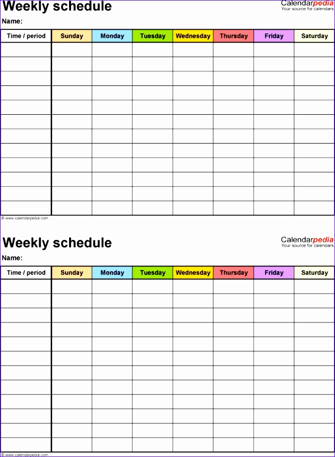 weekly work schedule