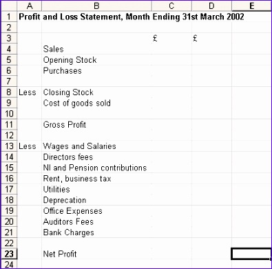 profit and loss template 444