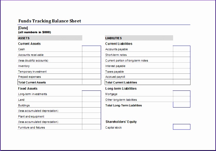 funds tracking balance sheet 1