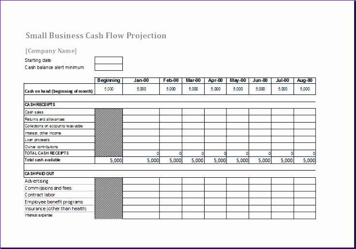 cash flow forecast template