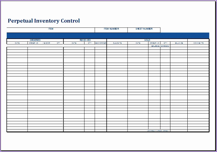 inventory control template