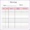 7 Phone Log Template Excel
