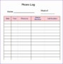 7 Phone Log Template Excel
