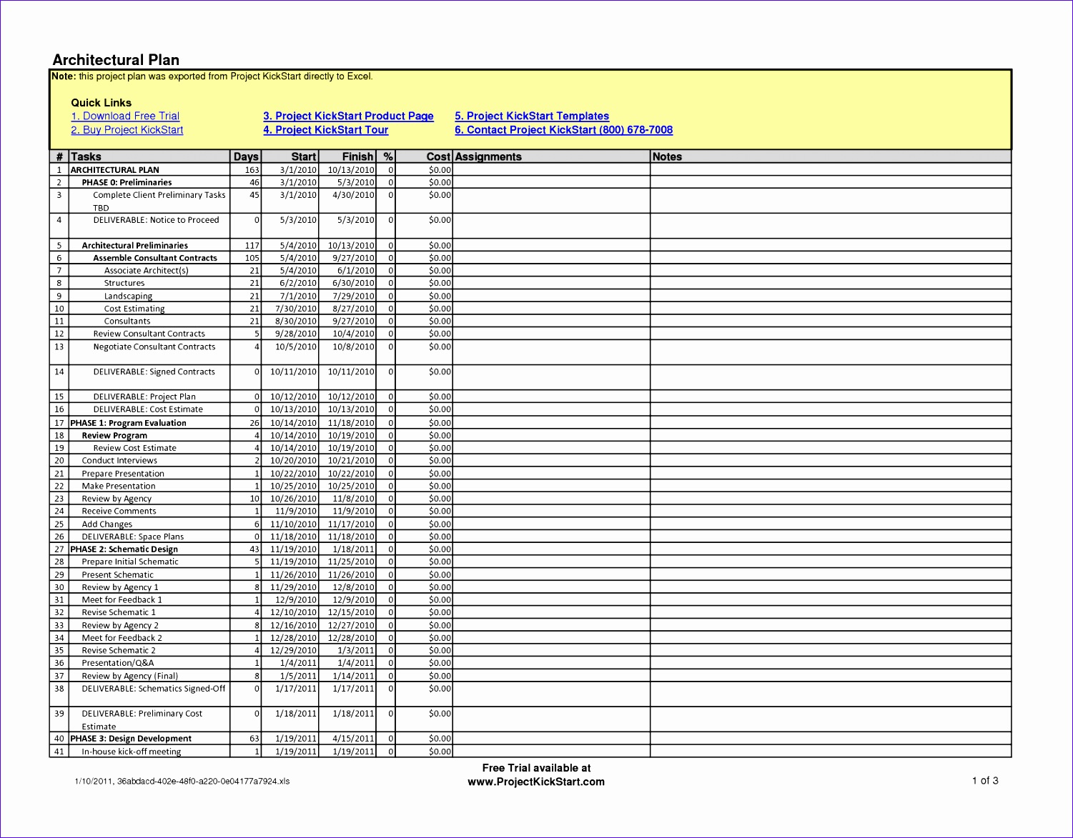 business templates architectural and construction project plan and schedule template excel