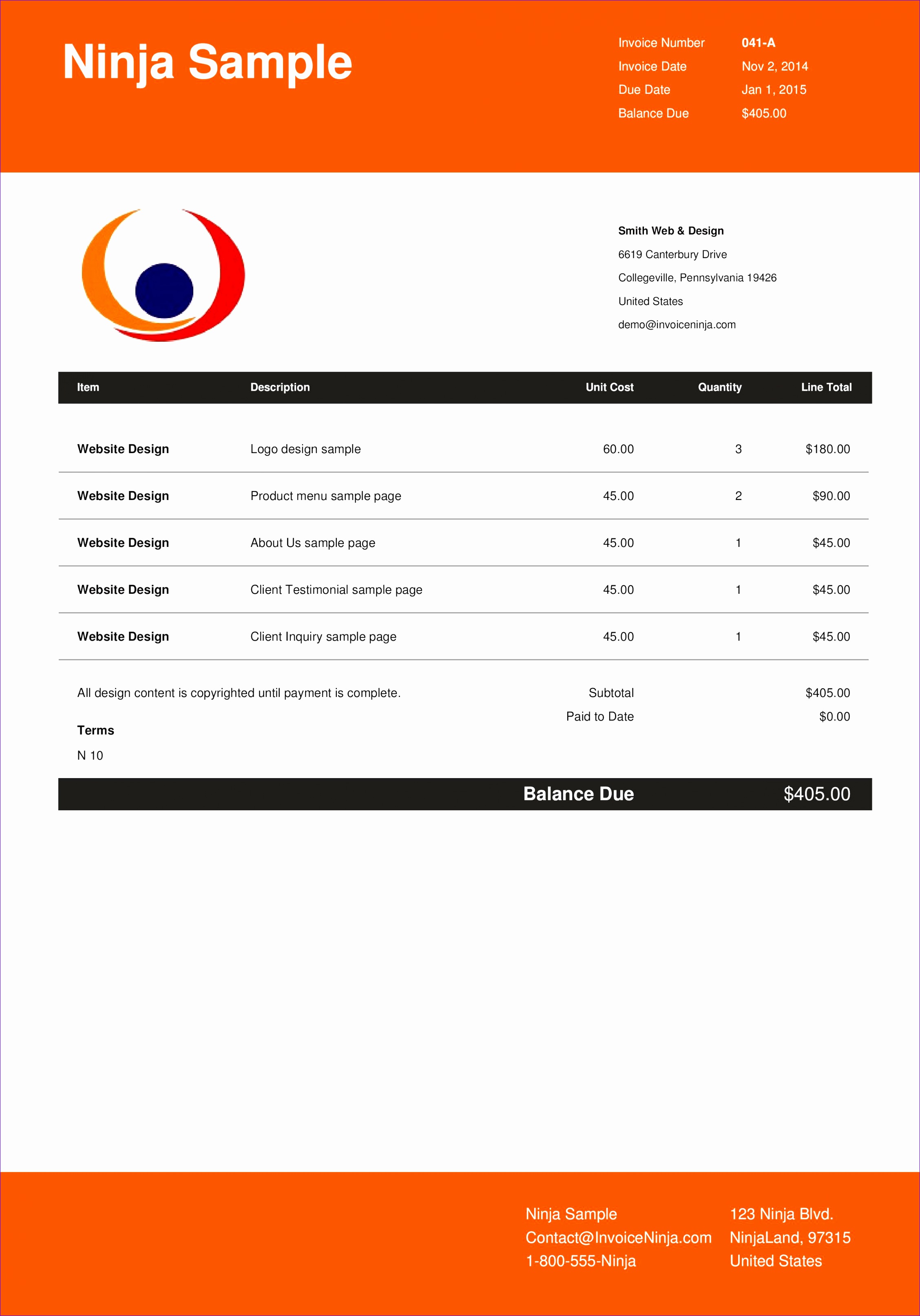 Invoice 041 A Modern page 001
