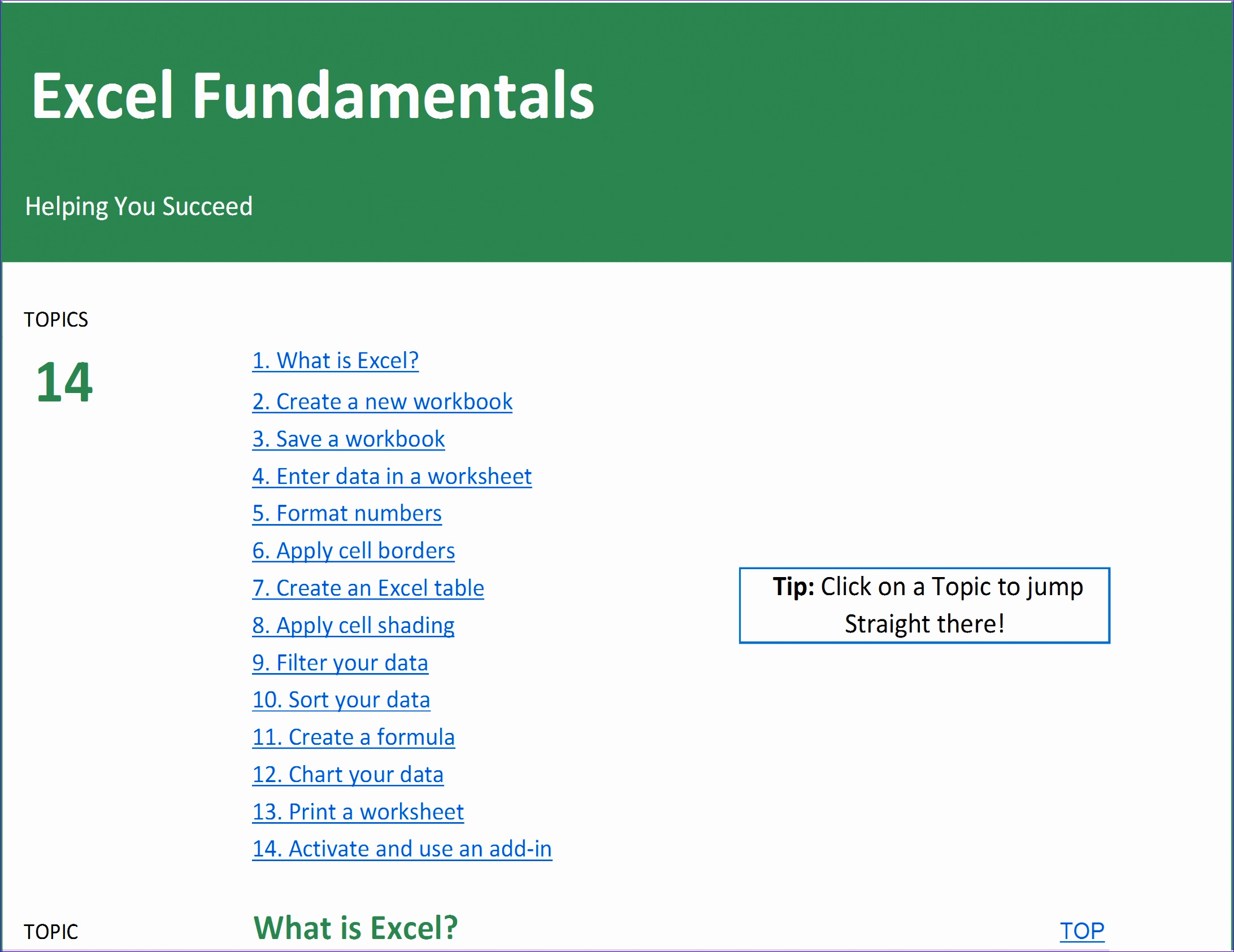 C12 Excel Fundamentals