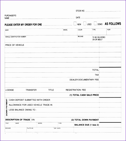 Vehicle Purchase Order PDF Template1