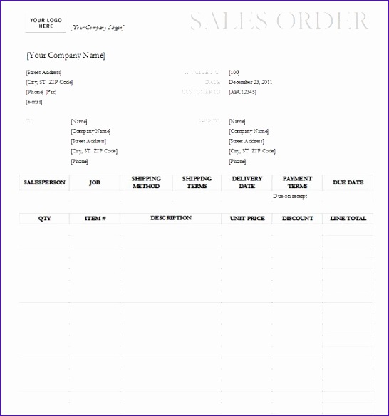 Excel Garamond Gray design Sales order