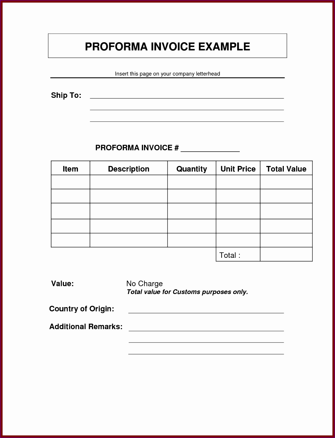 8 sample of proforma invoice template sendletters Sample A Proforma Invoice