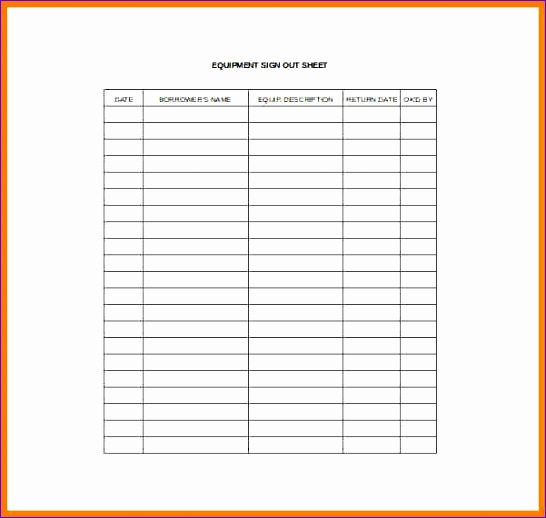 equipment sign out sheet template equpimane sign out sheet excel template free e