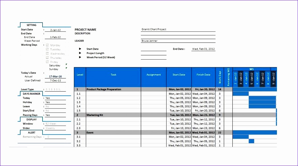 Grantt Chart Template 10 1