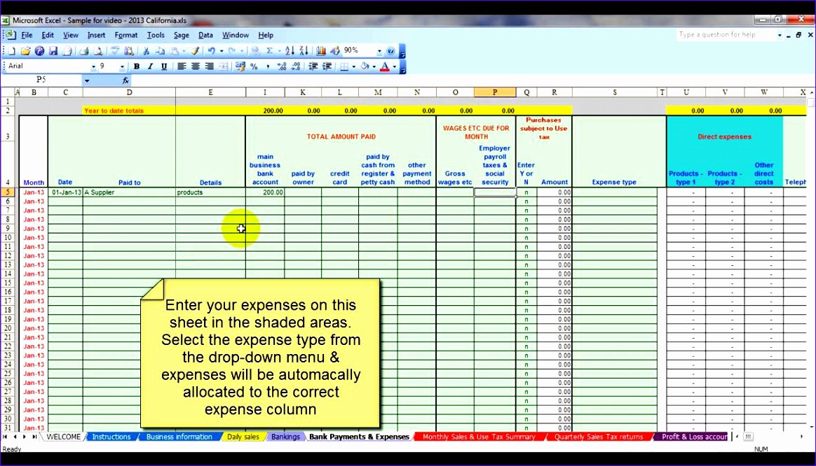 Bookkeeping Excel Spreadsheet Template Free